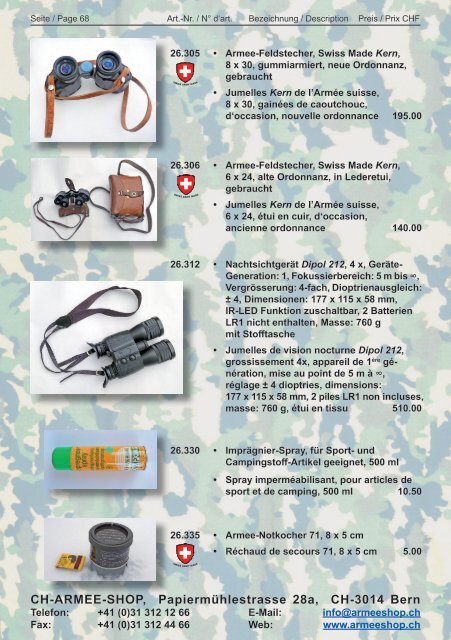 Armee Artikel Katalog 2016  