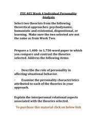 humanistic and existential personality theories worksheet psy 405