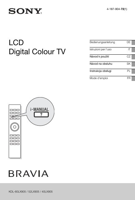 Sony KDL-60LX905 - KDL-60LX905 Istruzioni per l'uso