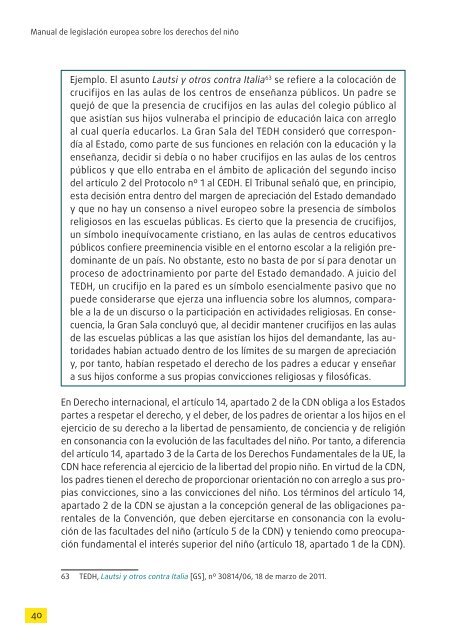 Manual de legislación europea sobre los derechos del niño