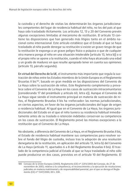 Manual de legislación europea sobre los derechos del niño