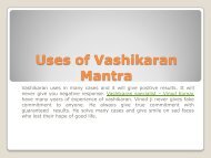 Uses of Vashikaran Mantra