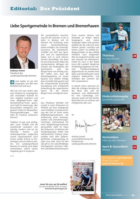 BREMER SPORT Magazin | Januar 2017