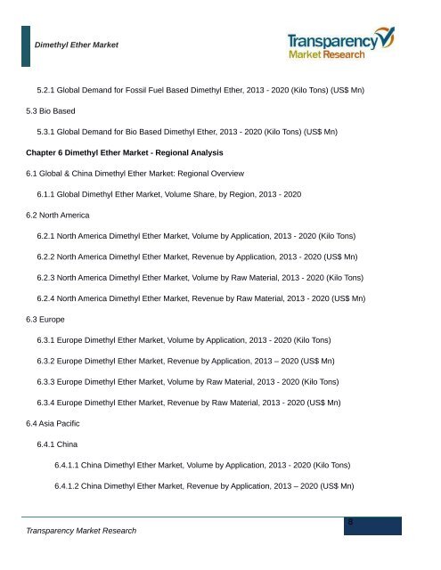 Dimethyl Ether Market 