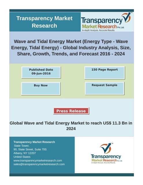 Wave and Tidal Energy Market