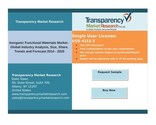 Inorganic Functional Materials MarketInorganic Functional Materials Market -Size,Share,Trends and Forecast 2014-2020