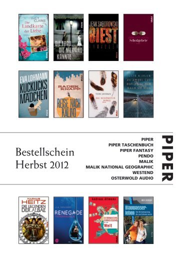 Bestellschein Herbst 2012 - Piper Verlag GmbH