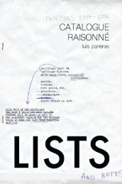 catalogue raisonne pareras - paintings & lists
