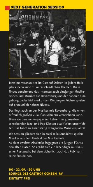 Jazztime Ravensburg e.V. - Herbst 2016