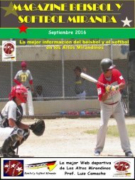 Magazine beisbol y Softbol Miranda Septiembre 2016