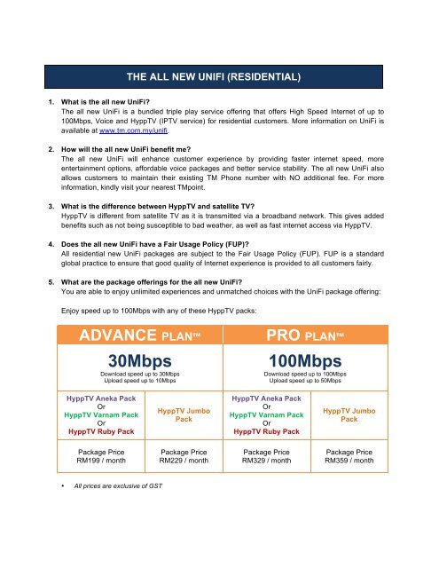 Unifi package