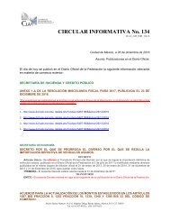 CIRCULAR INFORMATIVA No 134