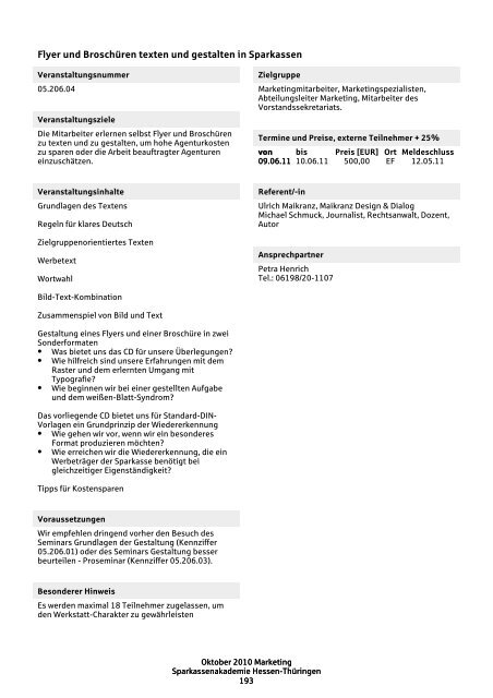 Bildungsprogramm 2011 (PDF) - Sparkassen-Finanzgruppe Hessen ...