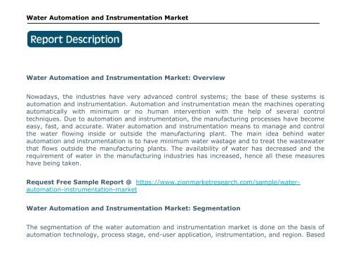 Water Automation and Instrumentation Market, 2016 – 2024