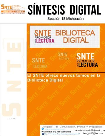 El SNTE ofrece nuevos tomos en la Biblioteca Digital
