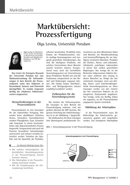 Marktübersicht: Prozessfertigung - PPS Management