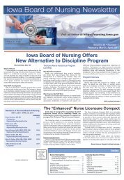Iowa Board of Nursing Newsletter - February 2017