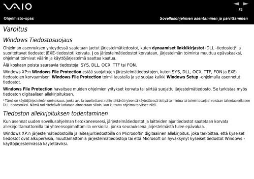 Sony VGN-A217S - VGN-A217S Manuale software Finlandese