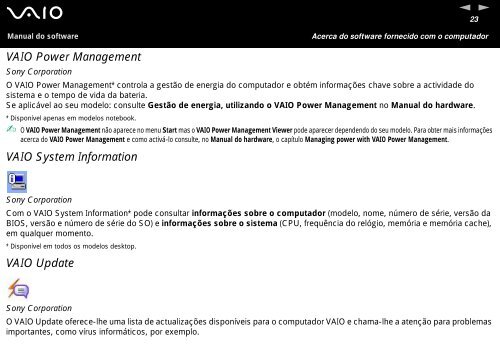 Sony VGN-A217S - VGN-A217S Manuale software Portoghese