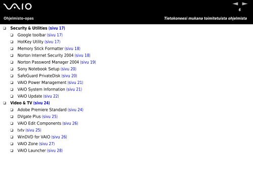 Sony VGN-A217S - VGN-A217S Manuale software Finlandese