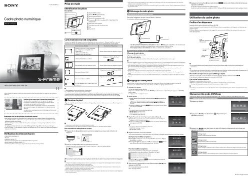 Sony DPF-C800 - DPF-C800 Istruzioni per l'uso Francese