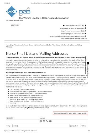 Nurses email addresses