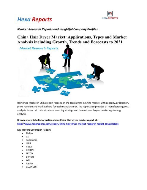China Hair Dryer Market Applications Types And Market Analysis Including Growth Trends And Forecasts To 2021