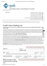 Credit Union email address list