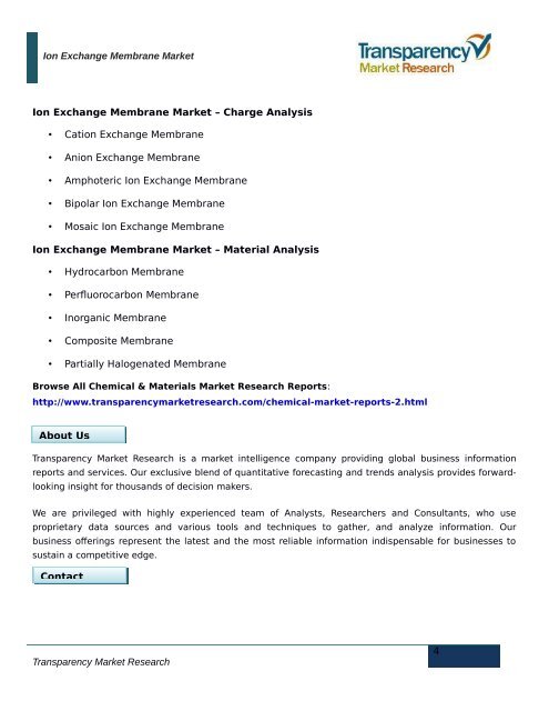 Global Ion Exchange Membrane Market: Rising Demand for Clean Water to Encourage Increased Demand, says TMR