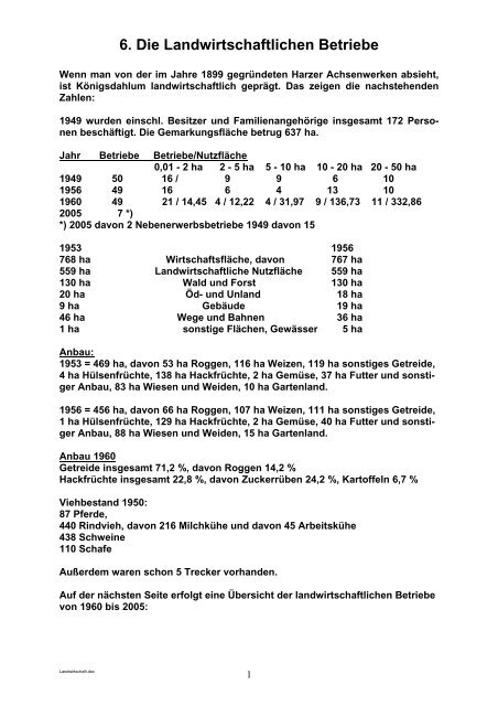 6. Die Landwirtschaftlichen Betriebe