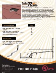 SolaRack Flat Tile Hook Data Sheet