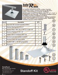 SolaRack Standoff Kit Data Sheet