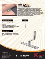 SolaRack S-Tile Hook Data Sheet