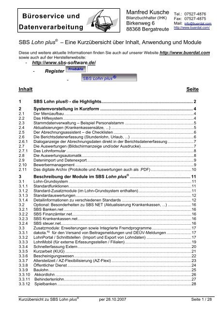 Buroservice Und Datenverarbeitung
