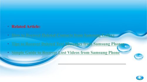 How to Recover Deleted Photos from Samsung Galaxy phone