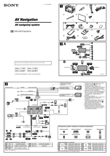 Sony XNV-L770BT - XNV-L770BT Guida di installazione Slovacco