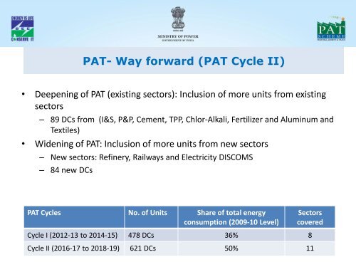 Overview of PAT Scheme Achievements and prospects