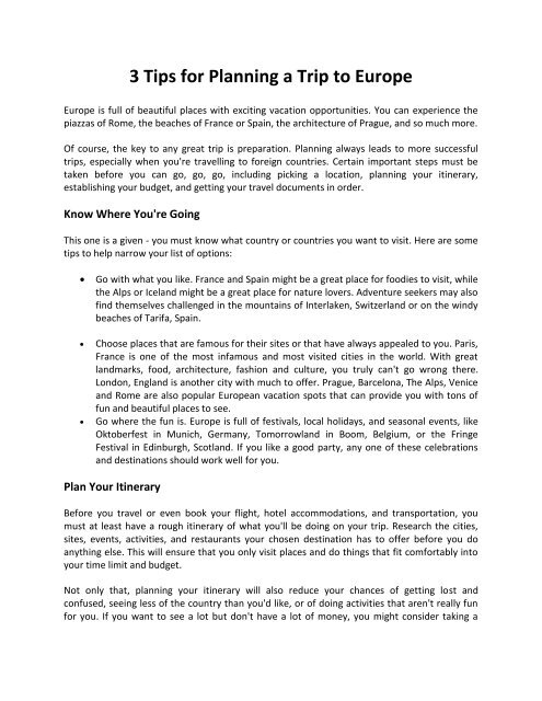 Little Known Questions About Step By Step Guide To Planning An International Trip. thumbnail