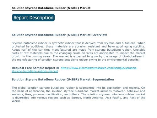 Solution Styrene Butadiene Rubber (S-SBR) Market, 2016 – 2024