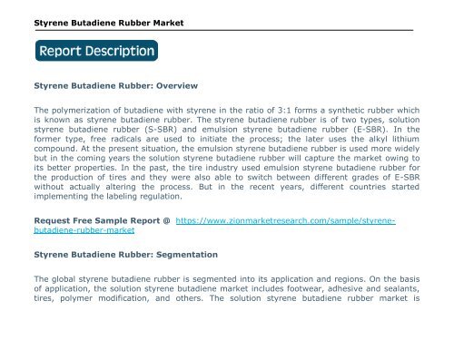 Styrene Butadiene Rubber Market, 2016 – 2024