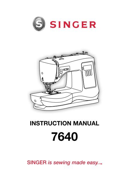 Singer 7640 | CONFIDENCE&trade; - English, French, Spanish - User Manual