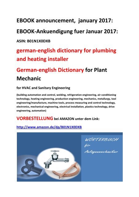 german-english dictionary for plumbing and heating installer
