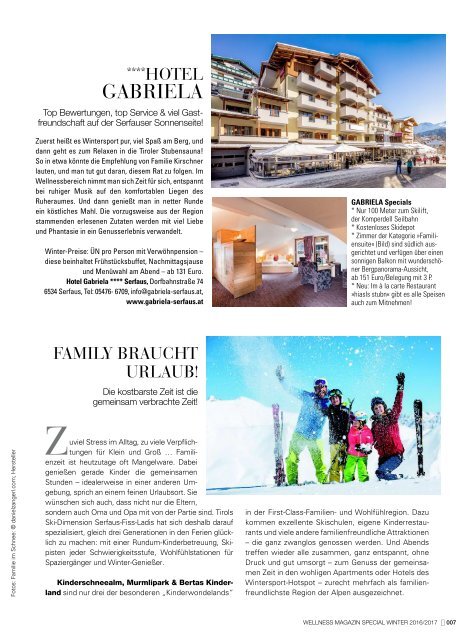 Wellness Magazin SPECIAL - Serfaus