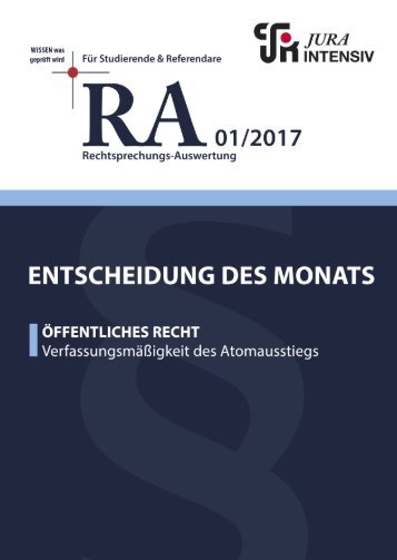 RA 01/2017 - Entscheidung des Monats