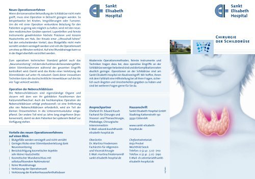 Flyer Schilddrüse - Sankt Elisabeth Hospital Gütersloh