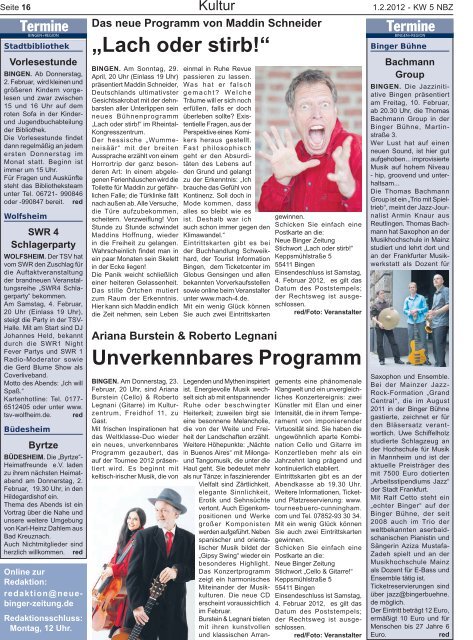 BINGEN. - Neue Binger Zeitung