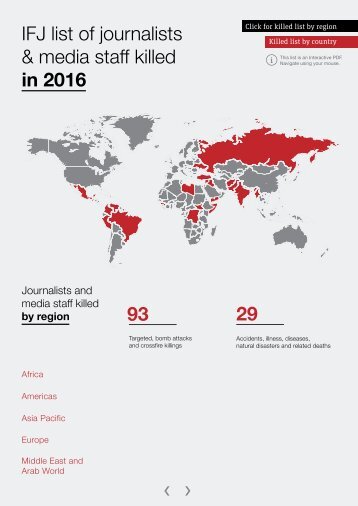 IFJ list of journalists & media staff killed in 2016 93 29