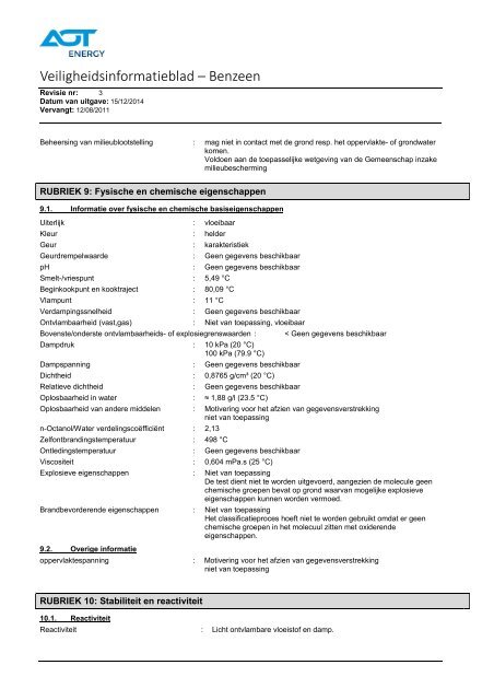 Veiligheidsinformatieblad – Benzeen