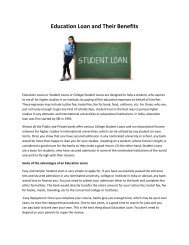 Education Loan and Their Benefits