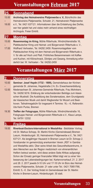 Blickpunkt Ritterhude 1/2017 Januar - März